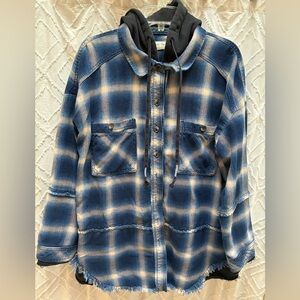 We The Free Calico Basin Plaid Button Down M Free People